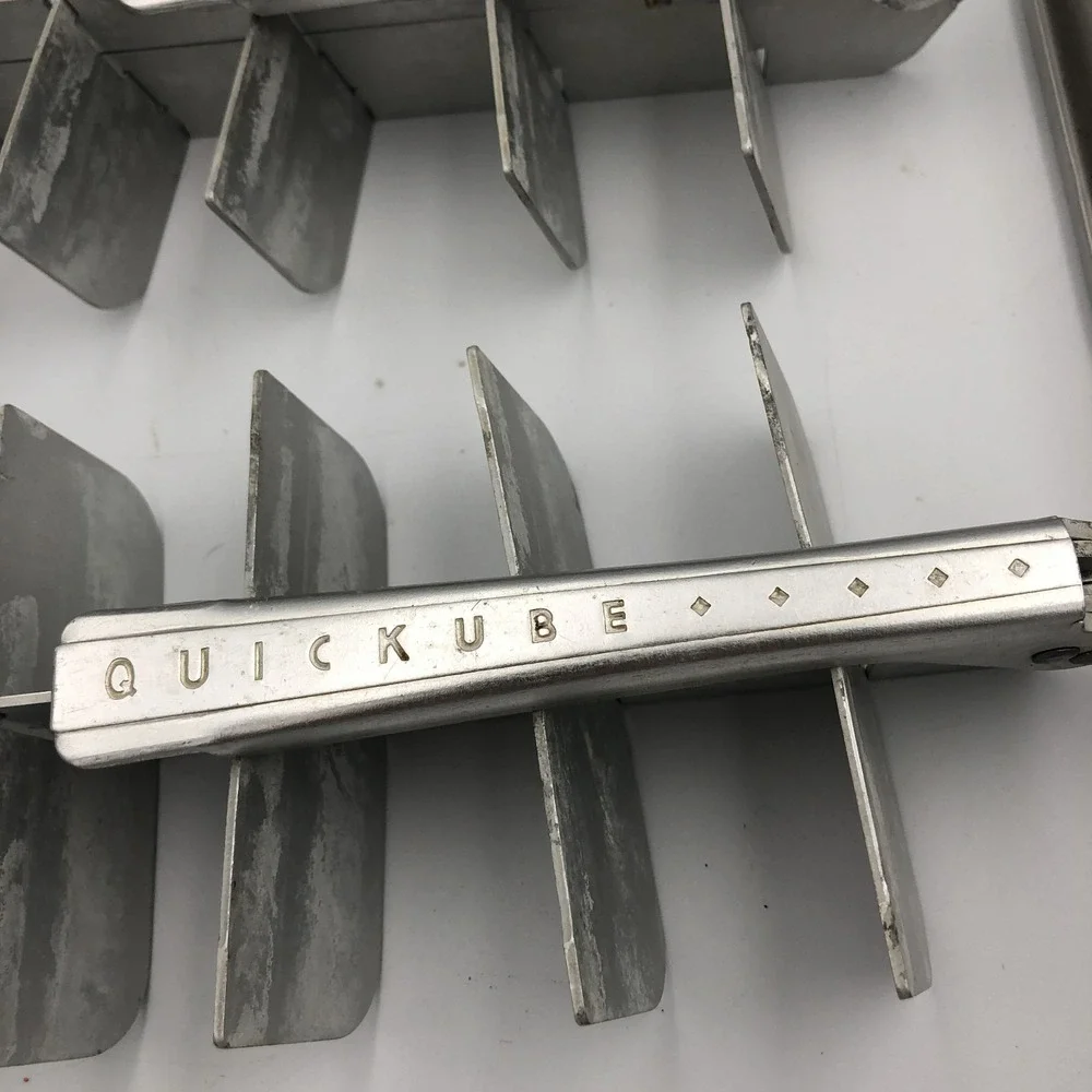 Vintage Double Fridgidaire Ice Cube Tray Quickube Aluminum Metal Quick‎ Release